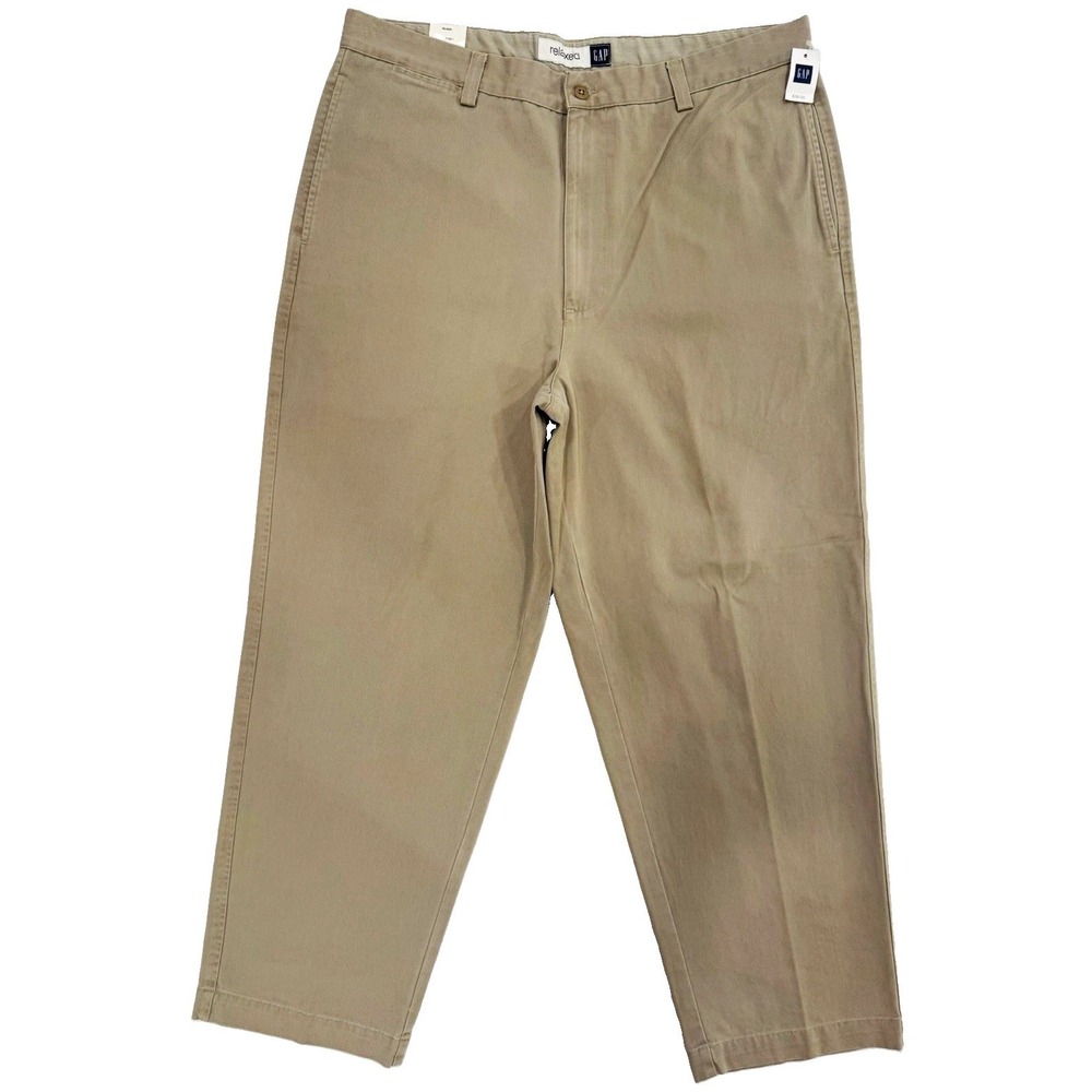 Vintage Y2k NWT GAP Men's Relaxed Fit Khaki Chino Pants Straight Sz 38x30 Preppy